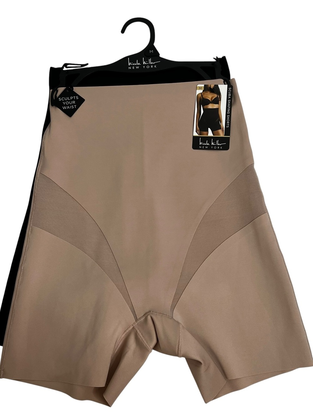 Nicole Miller Scuba Shaping Shorts Sz Medium Pkg/2 Multi Colors Hi-Waist Shaping